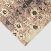 reuzenzonnebloemen Geel Sepia Abstract Tissuepapier (Detail)