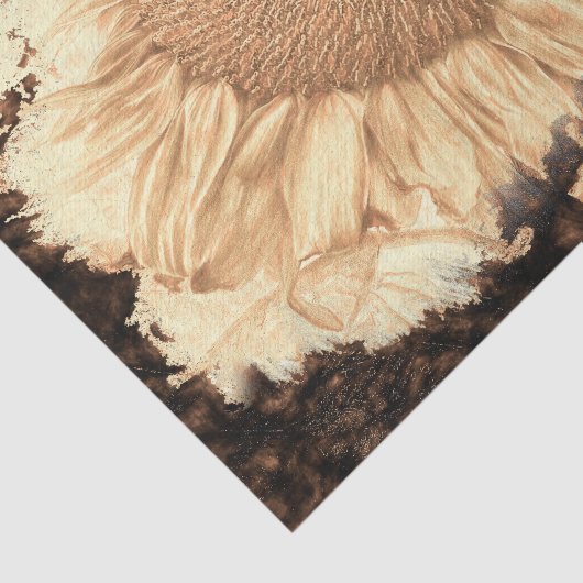  reuzenzonnebloemen Gekleurd in Rustic Vignette Tissuepapier (Detail)