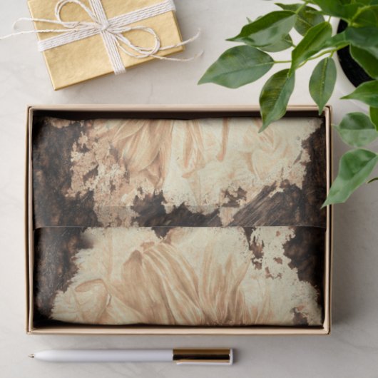 reuzenzonnebloemen Gekleurd in Rustic Vignette Tissuepapier (Geschenk)