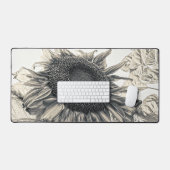 Reuzenzonnebloemen Sepia Art Bureaumat (Keyboard & Muis)