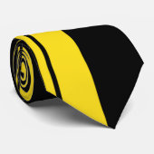 Reuzenzwart en geel, verticaal gestreept stropdas (Opgerold)