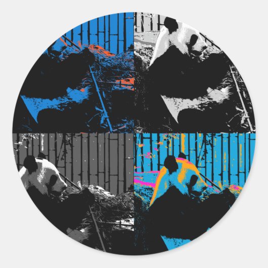 Reuzepanda Meerdere Panelen Modern Kunst Design Ronde Sticker (Voorkant)