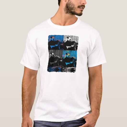 Reuzepanda Meerdere Panelen Modern Kunst Design T-shirt (Voorkant)