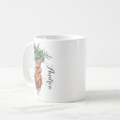 Reuzige Waterverf Mandrake Plant Aangepaste naam Koffiemok (Voorkant links)