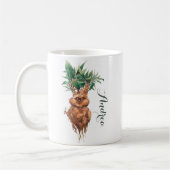 Reuzige Waterverf Mandrake Plant Aangepaste naam Koffiemok (Links)