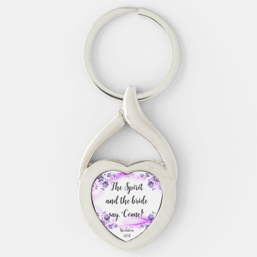 Rev. 22:17 Twisted Heart Metal Sleutelhanger (Voorkant)