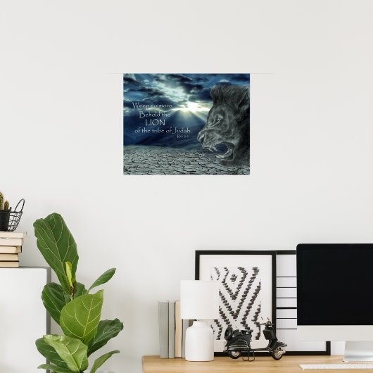 Rev 5:5 Behold de lion Poster (Thuiskantoor)