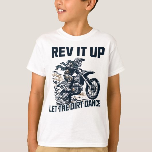 Rev it up laat het vuil dansen t-shirt (Voorkant)
