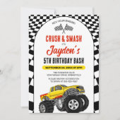 Rev je motor! Monster Truck Verjaardag Bash Kaart (Voorkant)
