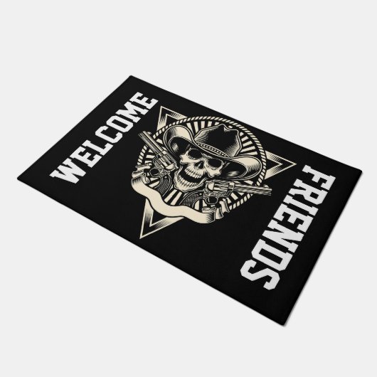 Rev schedel en Pistolen Deurmat (Schuin)