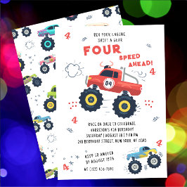 Rev Uw motor 4e verjaardag van de Monster van de V Kaart