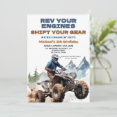 Rev Your Engines ATV Verjaardagsfeest Off Road Kaart (Staand voorkant)
