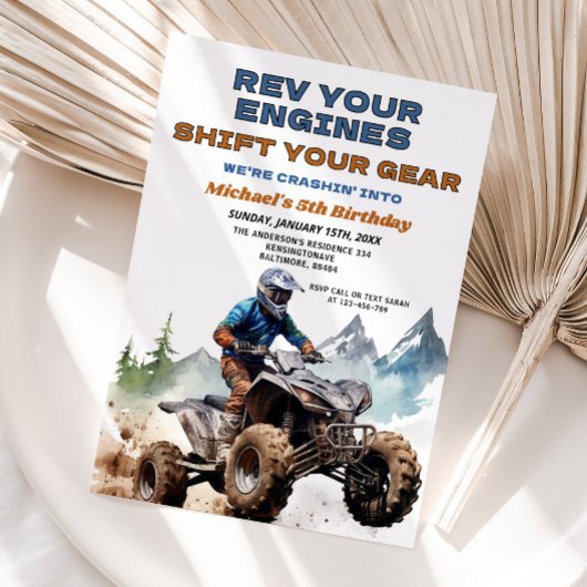 Rev Your Engines ATV Verjaardagsfeest Off Road Kaart