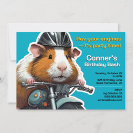 Rev your engines—it’s party time! invitation kaart