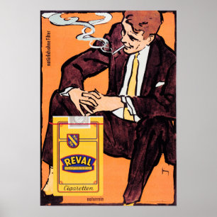 REVAL CIGARETTES Naturrein Cigaretten German AD Poster
