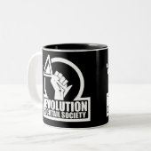 RevCSLogo - White Two-Tone Coffee Mok (Voorkant links)