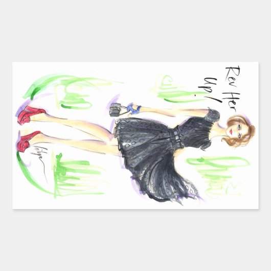 Reve haar omhoog rechthoekige sticker (Voorkant)