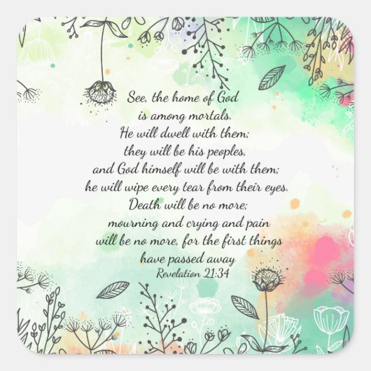 Revelatie 21:34 vierkante sticker (Voorkant)