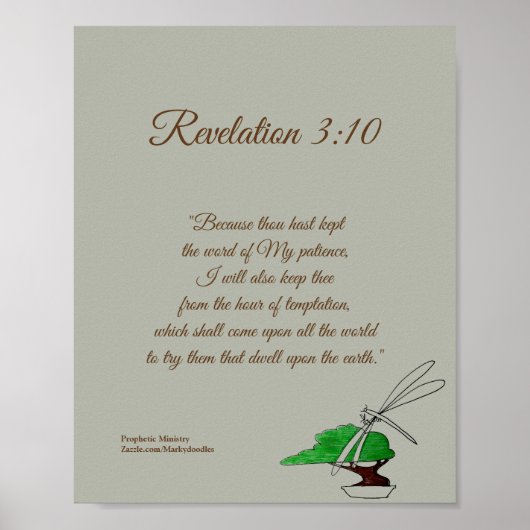 Revelatie 3:10 (KJV) Poster (Voorkant)
