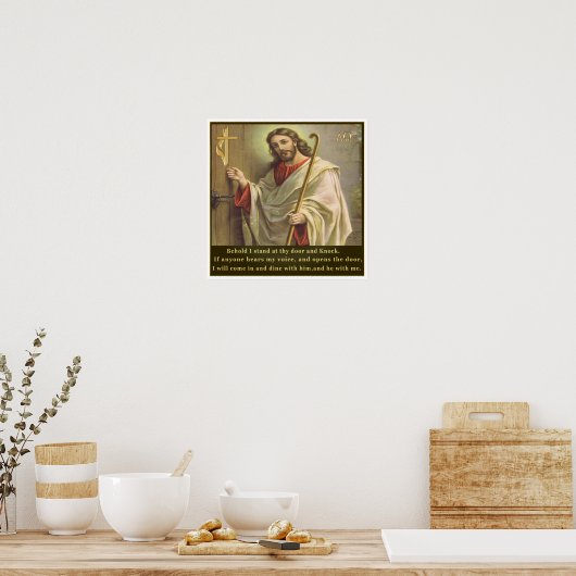 Revelaties 3:20 poster (Keuken)