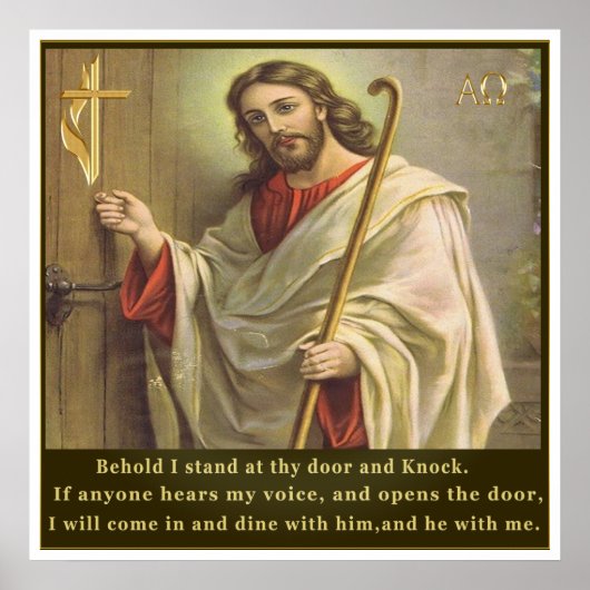 Revelaties 3:20 poster (Voorkant)