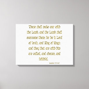 Revelation 17:14 Bible Verse KJV Wall Art Canvas Afdruk