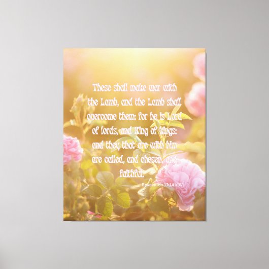 Revelation 17:14 bijbelverse KJV Pic Wall Art Canvas Afdruk (Voorkant)