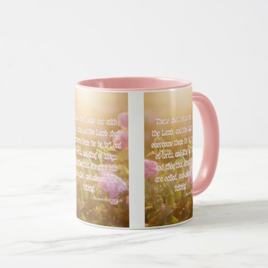 Revelation 17:14 KJV Bijbel Verse Pic Two-Tone Mok (Voorkant rechts)