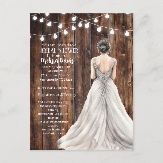 Revelation 21:2 Bridal Shower Invitation Briefkaart (Voorkant)