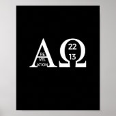 Revelation 2213 Alpha Omega T-Shirt Bijbel Christi Poster (Voorkant)