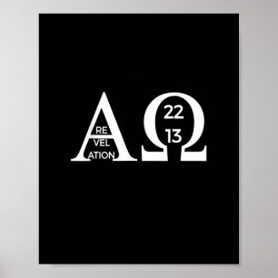 Revelation 2213 Alpha Omega T-Shirt Bijbel Christi Poster