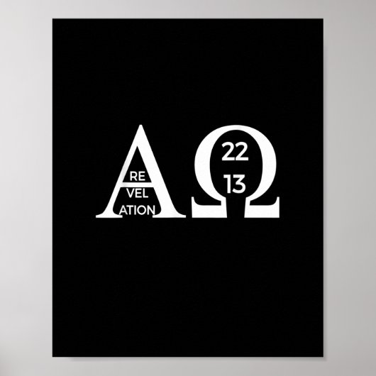 Revelation 2213 Alpha Omega T-Shirt Bijbel Christi Poster (Voorkant)