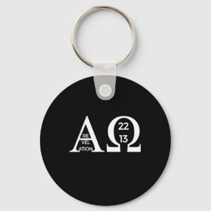 Revelation 2213 Alpha Omega T-Shirt Bijbel Christi Sleutelhanger