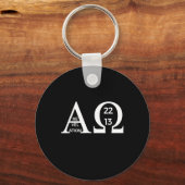 Revelation 2213 Alpha Omega T-Shirt Bijbel Christi Sleutelhanger (Voorkant)