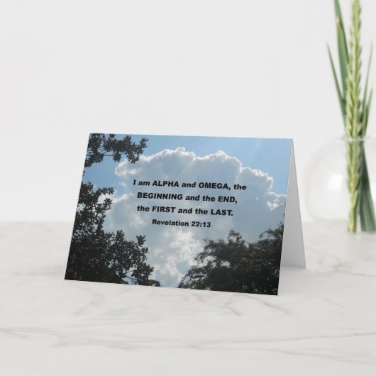 Revelation 22:13 Ik ben Alpha en Omega... Kaart (Voorkant)