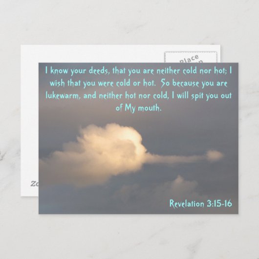 Revelation 3 15-16 with spitting cloud briefkaart (Voorkant / Achterkant)