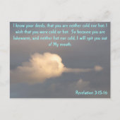 Revelation 3 15-16 with spitting cloud briefkaart (Voorkant)