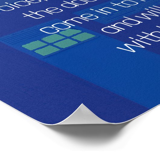 Revelation 3:20 Behold I Stand at the door Blue Poster (Hoek)