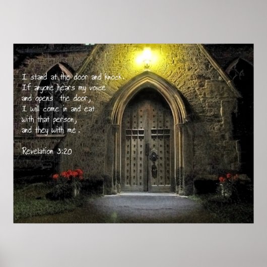 Revelation 3:20 Church door Poster (Voorkant)
