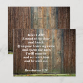 Revelation 3:20 The Door Bijble Verse Memory Briefkaart (Voorkant / Achterkant)