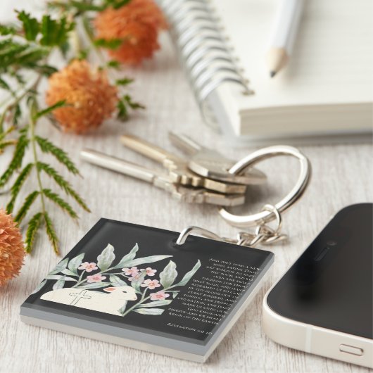Revelation 5 Redeemed Black Square Keychain (Voorkant Rechts)