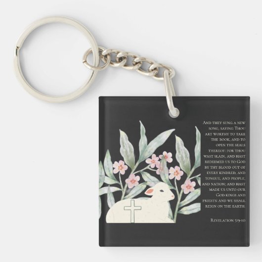 Revelation 5 Redeemed Black Square Keychain (voorkant)