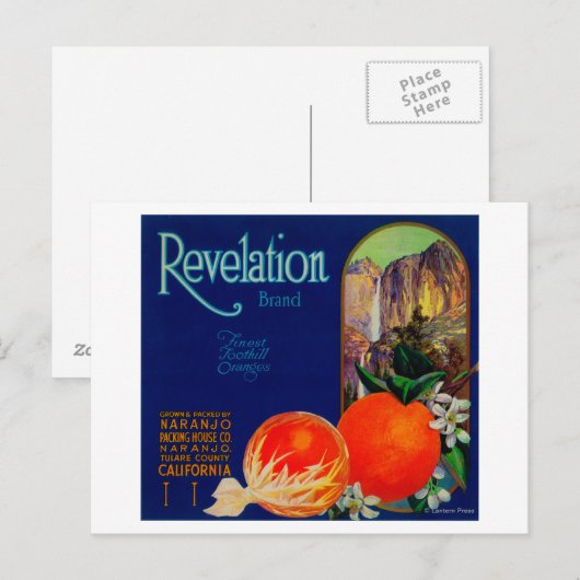 Revelation Oranje LabelNaranjo, CA Briefkaart (Voorkant / Achterkant)