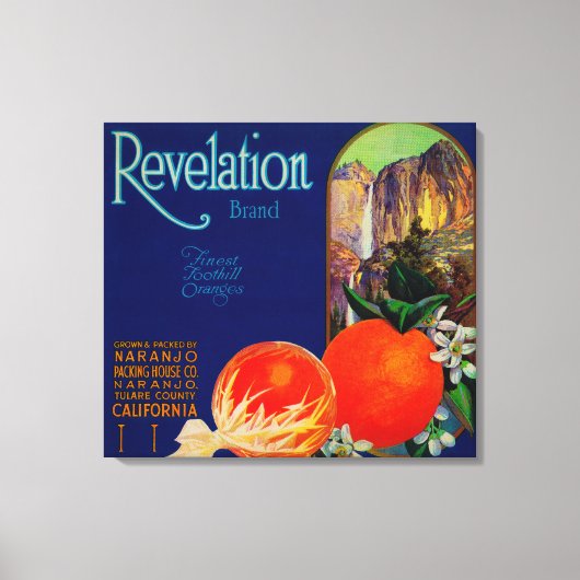 Revelation Oranje LabelNaranjo, CA Canvas Afdruk (Voorkant)