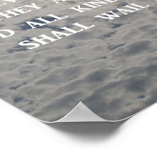 Revelelelatie 1:7 Behold, hij komt met wolken Poster (Hoek)