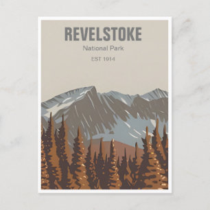 Revelstoke BC Canada Bergskiën Vintage Briefkaart