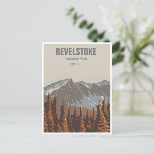 Revelstoke BC Canada Bergskiën Vintage Briefkaart (Staand voorkant)