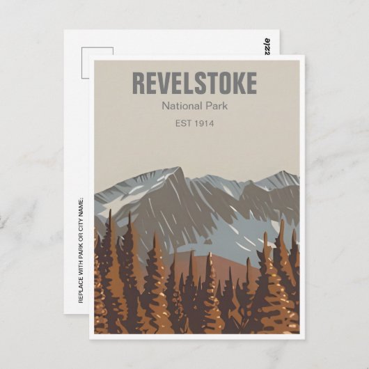 Revelstoke BC Canada Bergskiën Vintage Briefkaart (Voorkant / Achterkant)