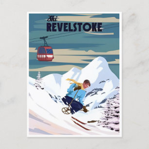 Revelstoke BC Canada Bergskiën Vintage Briefkaart