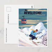 Revelstoke BC Canada Bergskiën Vintage Briefkaart (Voorkant / Achterkant)
